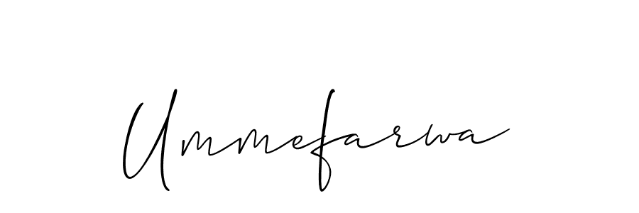 if you are searching for the best signature style for your name Ummefarwa. so please give up your signature search. here we have designed multiple signature styles  using Allison_Script. Ummefarwa signature style 2 images and pictures png