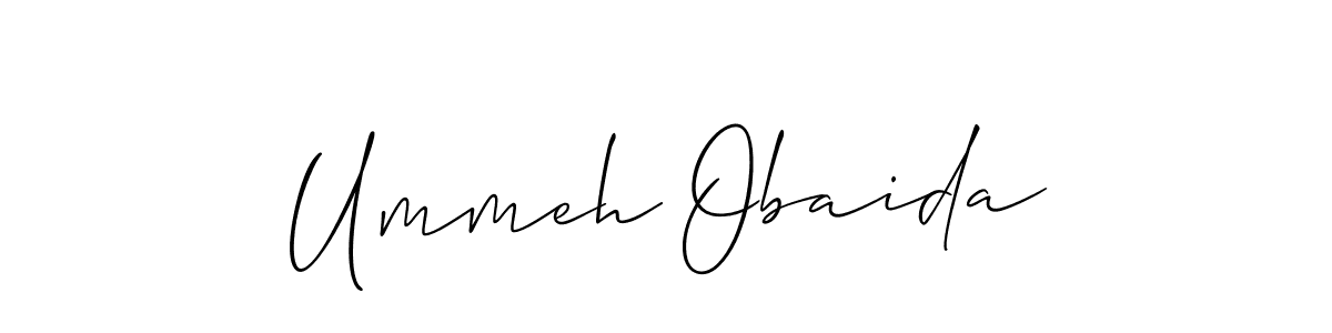 Create a beautiful signature design for name Ummeh Obaida. With this signature (Allison_Script) fonts, you can make a handwritten signature for free. Ummeh Obaida signature style 2 images and pictures png
