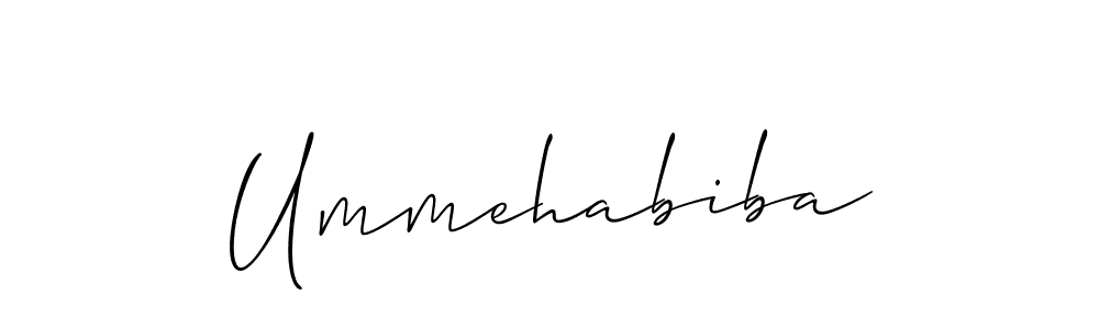 Allison_Script is a professional signature style that is perfect for those who want to add a touch of class to their signature. It is also a great choice for those who want to make their signature more unique. Get Ummehabiba name to fancy signature for free. Ummehabiba signature style 2 images and pictures png