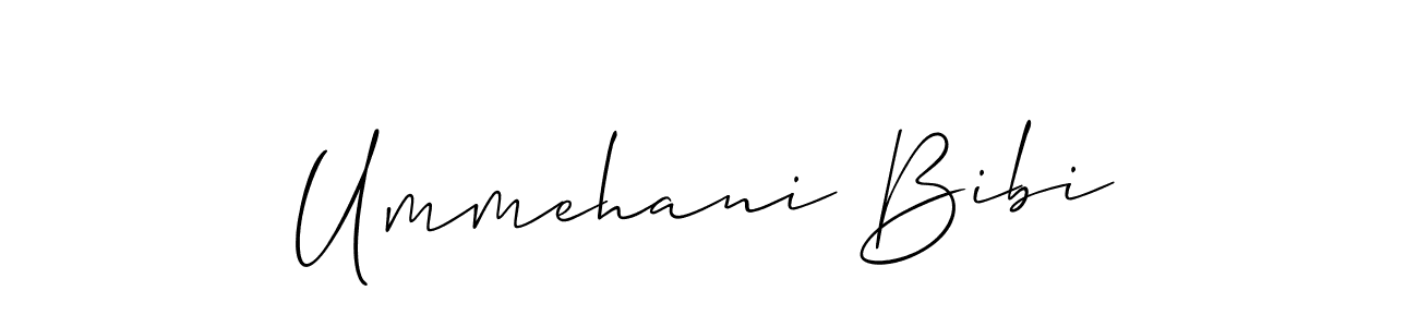 Make a beautiful signature design for name Ummehani Bibi. With this signature (Allison_Script) style, you can create a handwritten signature for free. Ummehani Bibi signature style 2 images and pictures png