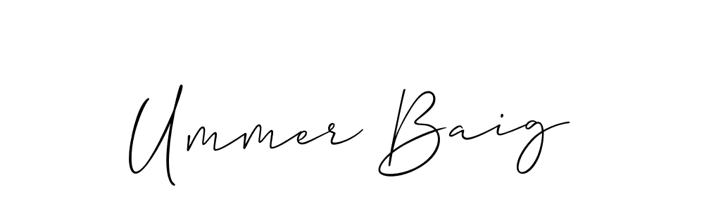 Design your own signature with our free online signature maker. With this signature software, you can create a handwritten (Allison_Script) signature for name Ummer Baig. Ummer Baig signature style 2 images and pictures png