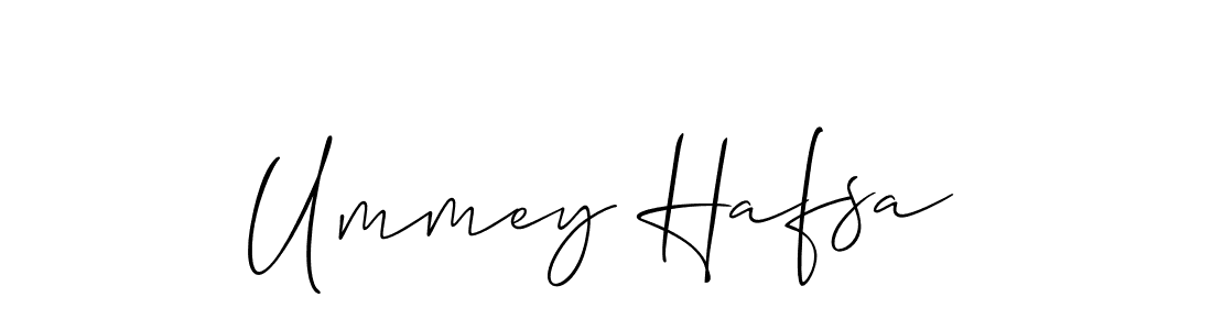 The best way (Allison_Script) to make a short signature is to pick only two or three words in your name. The name Ummey Hafsa include a total of six letters. For converting this name. Ummey Hafsa signature style 2 images and pictures png