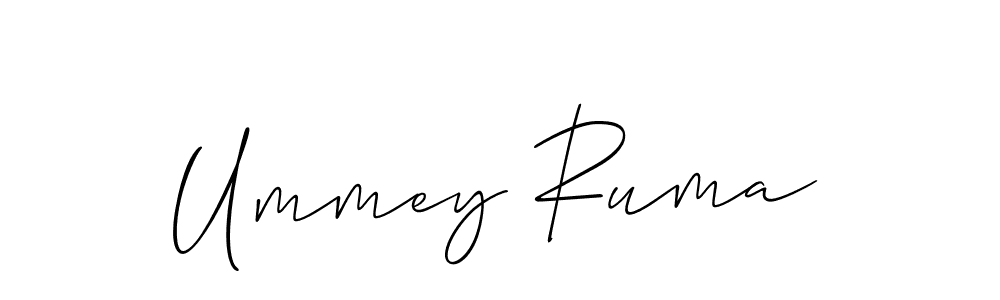 Create a beautiful signature design for name Ummey Ruma. With this signature (Allison_Script) fonts, you can make a handwritten signature for free. Ummey Ruma signature style 2 images and pictures png