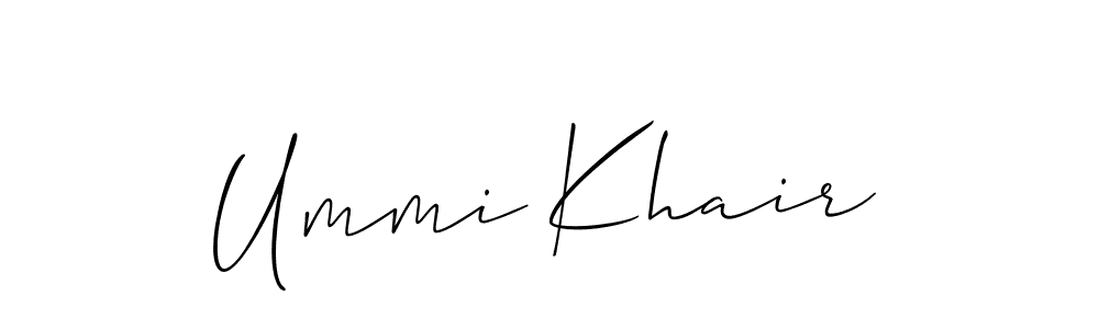 It looks lik you need a new signature style for name Ummi Khair. Design unique handwritten (Allison_Script) signature with our free signature maker in just a few clicks. Ummi Khair signature style 2 images and pictures png