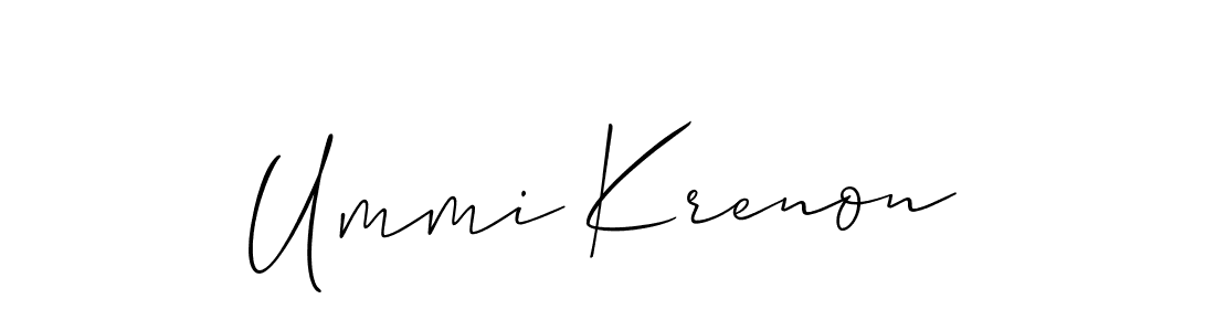 if you are searching for the best signature style for your name Ummi Krenon. so please give up your signature search. here we have designed multiple signature styles  using Allison_Script. Ummi Krenon signature style 2 images and pictures png