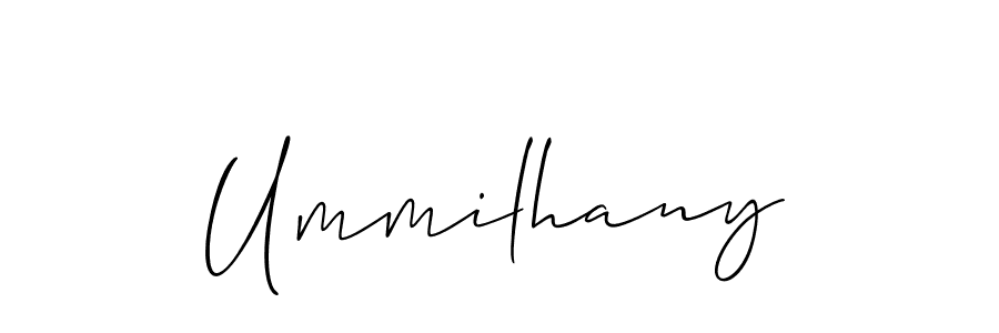 Similarly Allison_Script is the best handwritten signature design. Signature creator online .You can use it as an online autograph creator for name Ummilhany. Ummilhany signature style 2 images and pictures png