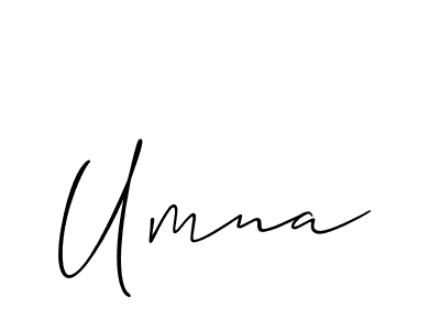 Design your own signature with our free online signature maker. With this signature software, you can create a handwritten (Allison_Script) signature for name Umna. Umna signature style 2 images and pictures png