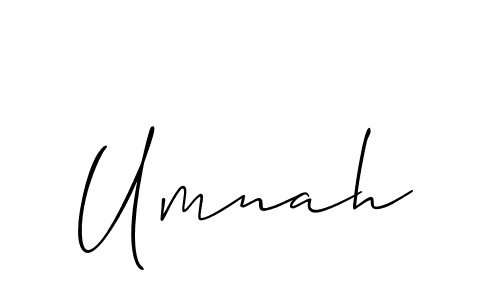 Umnah stylish signature style. Best Handwritten Sign (Allison_Script) for my name. Handwritten Signature Collection Ideas for my name Umnah. Umnah signature style 2 images and pictures png