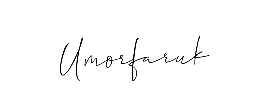 Make a beautiful signature design for name Umorfaruk. With this signature (Allison_Script) style, you can create a handwritten signature for free. Umorfaruk signature style 2 images and pictures png