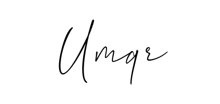 Create your official email sign-off with Umqr name in Allison_Script style. Crisp, clean, and perfectly legible across all screens. Umqr signature style 2 images and pictures png