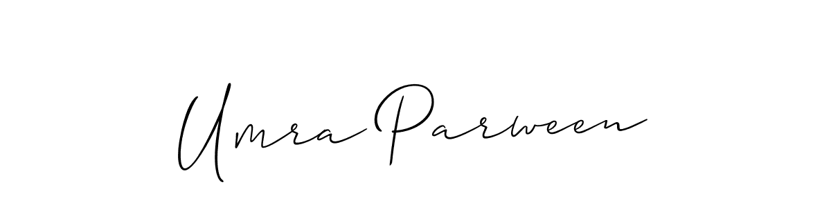 Design your own signature with our free online signature maker. With this signature software, you can create a handwritten (Allison_Script) signature for name Umra Parween. Umra Parween signature style 2 images and pictures png