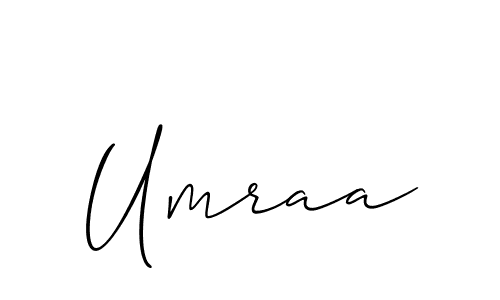 if you are searching for the best signature style for your name Umraa. so please give up your signature search. here we have designed multiple signature styles  using Allison_Script. Umraa signature style 2 images and pictures png