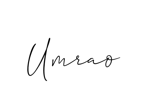 The best way (Allison_Script) to make a short signature is to pick only two or three words in your name. The name Umrao include a total of six letters. For converting this name. Umrao signature style 2 images and pictures png