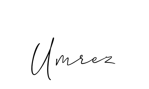 Use a signature maker to create a handwritten signature online. With this signature software, you can design (Allison_Script) your own signature for name Umrez. Umrez signature style 2 images and pictures png