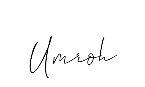 How to make Umroh name signature. Use Allison_Script style for creating short signs online. This is the latest handwritten sign. Umroh signature style 2 images and pictures png