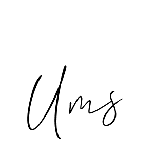 You should practise on your own different ways (Allison_Script) to write your name (Ums) in signature. don't let someone else do it for you. Ums signature style 2 images and pictures png