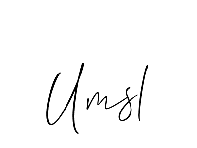 Allison_Script is a professional signature style that is perfect for those who want to add a touch of class to their signature. It is also a great choice for those who want to make their signature more unique. Get Umsl name to fancy signature for free. Umsl signature style 2 images and pictures png