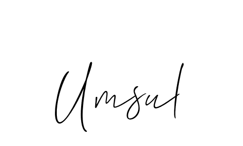 Allison_Script is a professional signature style that is perfect for those who want to add a touch of class to their signature. It is also a great choice for those who want to make their signature more unique. Get Umsul name to fancy signature for free. Umsul signature style 2 images and pictures png