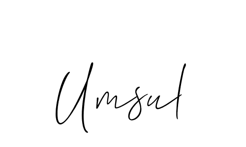 Use a signature maker to create a handwritten signature online. With this signature software, you can design (Allison_Script) your own signature for name Umsul. Umsul signature style 2 images and pictures png