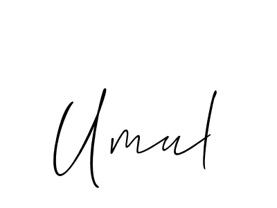 Make a beautiful signature design for name Umul. With this signature (Allison_Script) style, you can create a handwritten signature for free. Umul signature style 2 images and pictures png