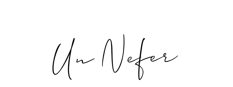 Use a signature maker to create a handwritten signature online. With this signature software, you can design (Allison_Script) your own signature for name Un Nefer. Un Nefer signature style 2 images and pictures png