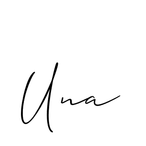 if you are searching for the best signature style for your name Una. so please give up your signature search. here we have designed multiple signature styles  using Allison_Script. Una signature style 2 images and pictures png