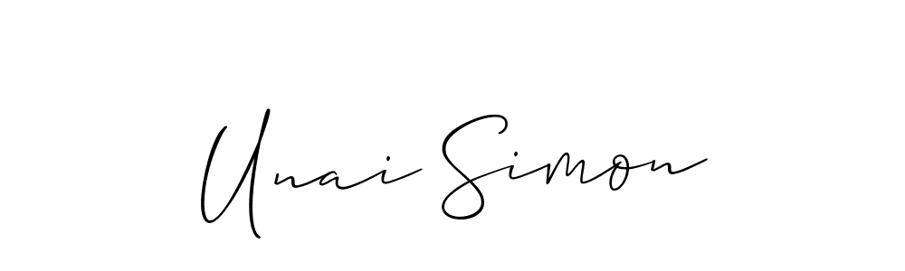 Design your own signature with our free online signature maker. With this signature software, you can create a handwritten (Allison_Script) signature for name Unai Simon. Unai Simon signature style 2 images and pictures png