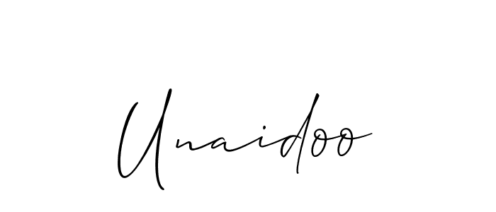 Best and Professional Signature Style for Unaidoo. Allison_Script Best Signature Style Collection. Unaidoo signature style 2 images and pictures png