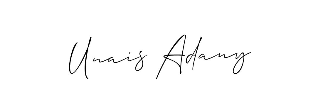 Unais Adany stylish signature style. Best Handwritten Sign (Allison_Script) for my name. Handwritten Signature Collection Ideas for my name Unais Adany. Unais Adany signature style 2 images and pictures png