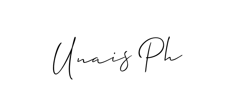 It looks lik you need a new signature style for name Unais Ph. Design unique handwritten (Allison_Script) signature with our free signature maker in just a few clicks. Unais Ph signature style 2 images and pictures png