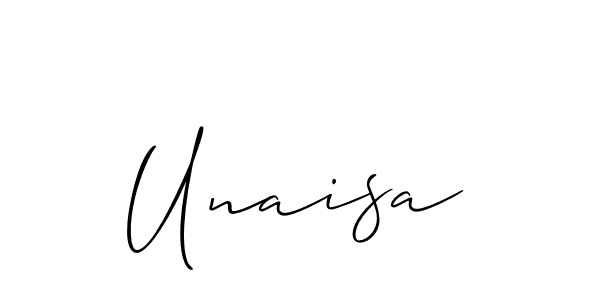Make a beautiful signature design for name Unaisa. With this signature (Allison_Script) style, you can create a handwritten signature for free. Unaisa signature style 2 images and pictures png