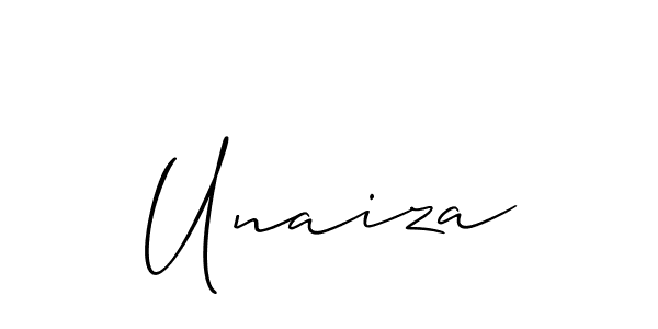 How to make Unaiza name signature. Use Allison_Script style for creating short signs online. This is the latest handwritten sign. Unaiza signature style 2 images and pictures png