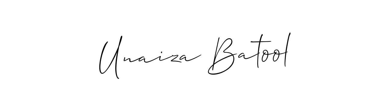 Also we have Unaiza Batool name is the best signature style. Create professional handwritten signature collection using Allison_Script autograph style. Unaiza Batool signature style 2 images and pictures png