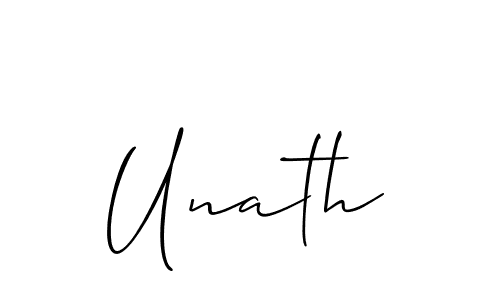 Unath stylish signature style. Best Handwritten Sign (Allison_Script) for my name. Handwritten Signature Collection Ideas for my name Unath. Unath signature style 2 images and pictures png