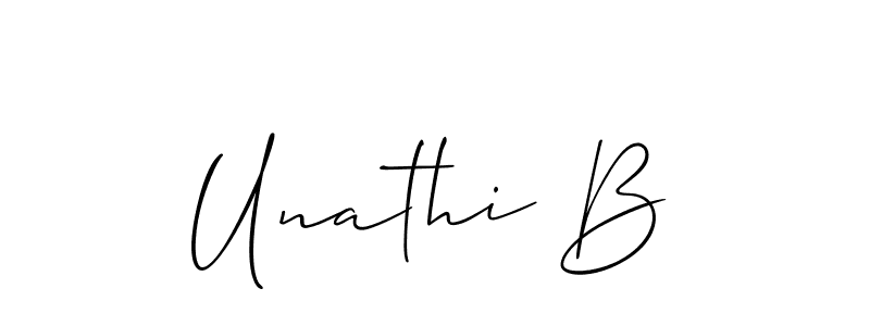 Also You can easily find your signature by using the search form. We will create Unathi B name handwritten signature images for you free of cost using Allison_Script sign style. Unathi B signature style 2 images and pictures png