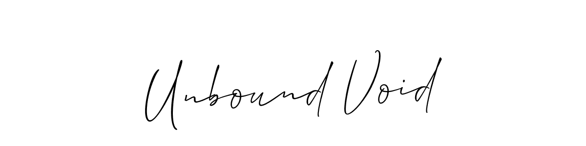 This is the best signature style for the Unbound Void name. Also you like these signature font (Allison_Script). Mix name signature. Unbound Void signature style 2 images and pictures png