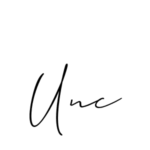 How to make Unc signature? Allison_Script is a professional autograph style. Create handwritten signature for Unc name. Unc signature style 2 images and pictures png