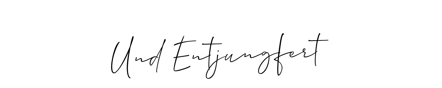 It looks lik you need a new signature style for name Und Entjungfert. Design unique handwritten (Allison_Script) signature with our free signature maker in just a few clicks. Und Entjungfert signature style 2 images and pictures png