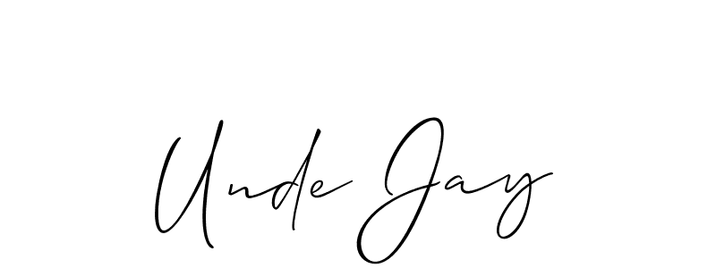 Make a beautiful signature design for name Unde Jay. With this signature (Allison_Script) style, you can create a handwritten signature for free. Unde Jay signature style 2 images and pictures png