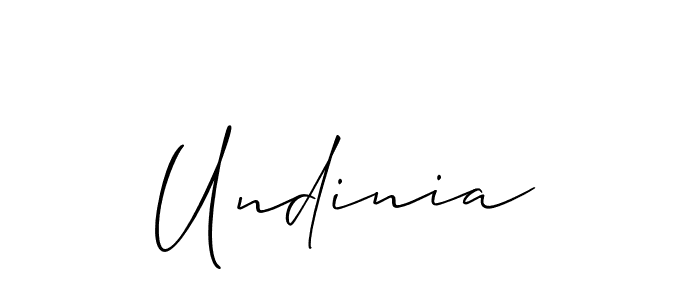 Also we have Undinia name is the best signature style. Create professional handwritten signature collection using Allison_Script autograph style. Undinia signature style 2 images and pictures png