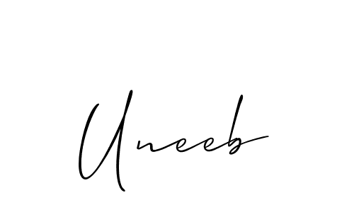 Once you've used our free online signature maker to create your best signature Allison_Script style, it's time to enjoy all of the benefits that Uneeb name signing documents. Uneeb signature style 2 images and pictures png