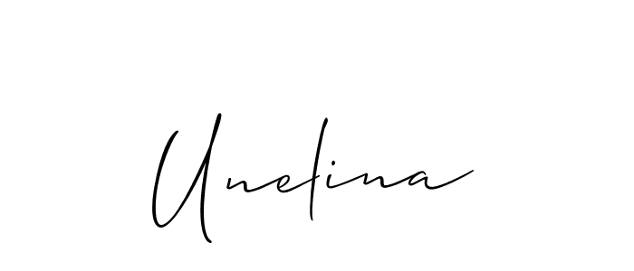 It looks lik you need a new signature style for name Unelina. Design unique handwritten (Allison_Script) signature with our free signature maker in just a few clicks. Unelina signature style 2 images and pictures png