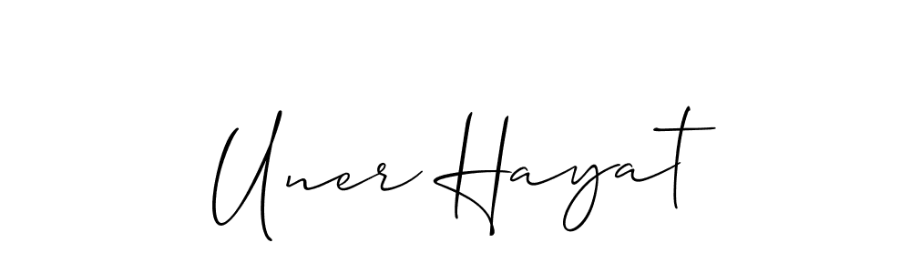 Check out images of Autograph of Uner Hayat name. Actor Uner Hayat Signature Style. Allison_Script is a professional sign style online. Uner Hayat signature style 2 images and pictures png