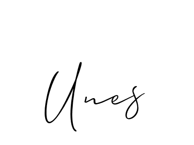 Use a signature maker to create a handwritten signature online. With this signature software, you can design (Allison_Script) your own signature for name Unes. Unes signature style 2 images and pictures png