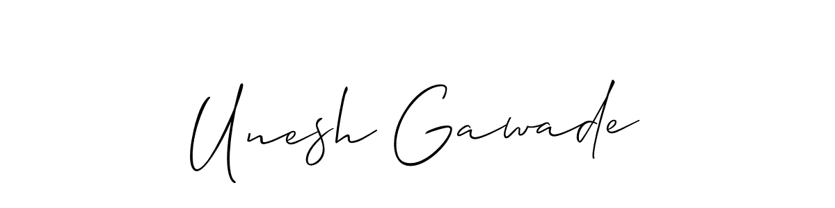 Make a short Unesh Gawade signature style. Manage your documents anywhere anytime using Allison_Script. Create and add eSignatures, submit forms, share and send files easily. Unesh Gawade signature style 2 images and pictures png