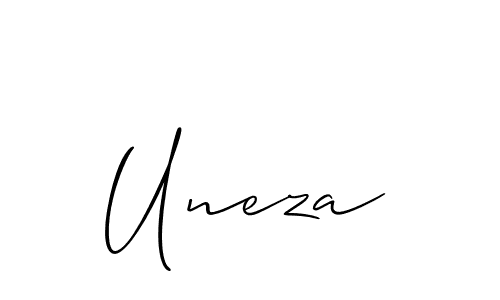 Uneza stylish signature style. Best Handwritten Sign (Allison_Script) for my name. Handwritten Signature Collection Ideas for my name Uneza. Uneza signature style 2 images and pictures png