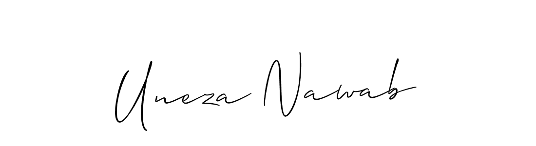 You should practise on your own different ways (Allison_Script) to write your name (Uneza Nawab) in signature. don't let someone else do it for you. Uneza Nawab signature style 2 images and pictures png