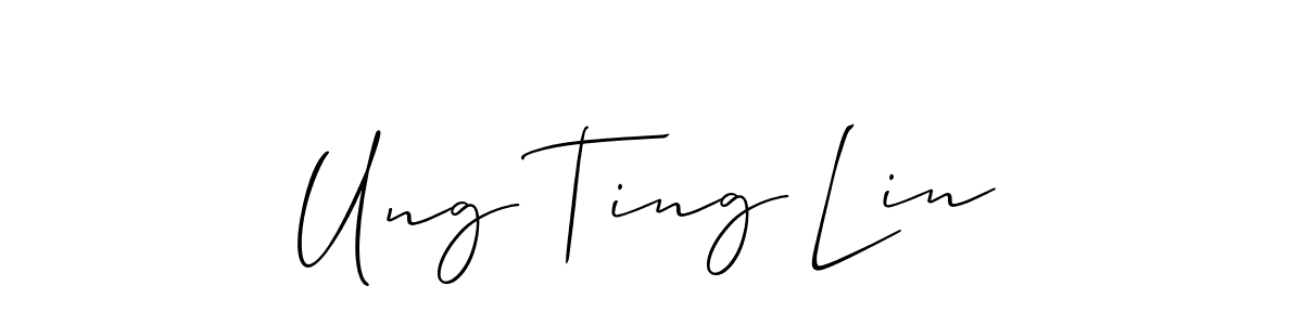 Use a signature maker to create a handwritten signature online. With this signature software, you can design (Allison_Script) your own signature for name Ung Ting Lin. Ung Ting Lin signature style 2 images and pictures png