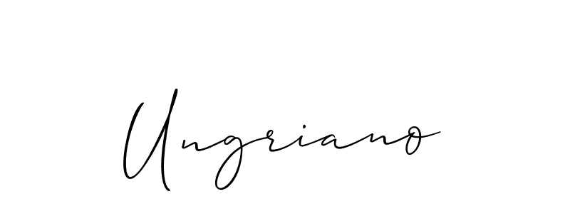 Also You can easily find your signature by using the search form. We will create Ungriano name handwritten signature images for you free of cost using Allison_Script sign style. Ungriano signature style 2 images and pictures png