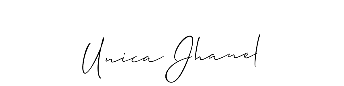 Allison_Script is a professional signature style that is perfect for those who want to add a touch of class to their signature. It is also a great choice for those who want to make their signature more unique. Get Unica Jhanel name to fancy signature for free. Unica Jhanel signature style 2 images and pictures png
